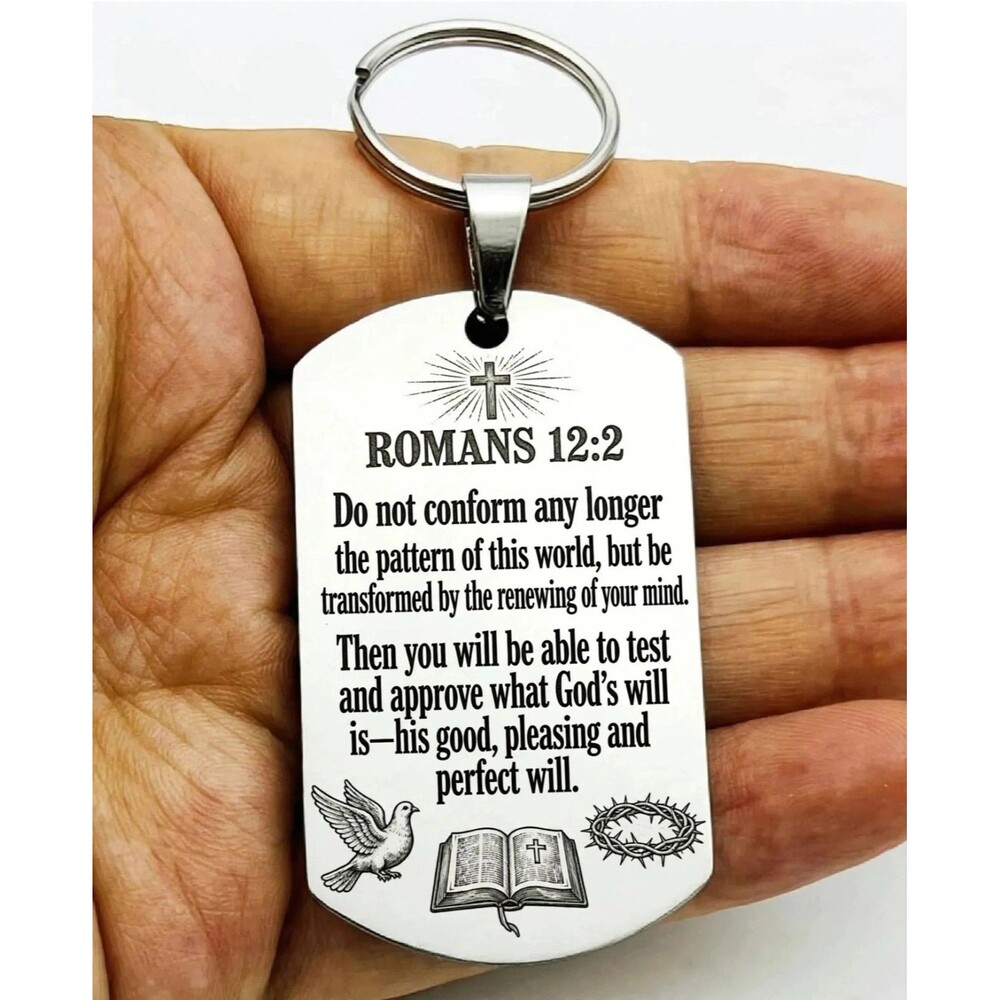 God Lord Jesus Christ 12 : 2  Reminder Stainless Keychain Art Holly Faith Holly